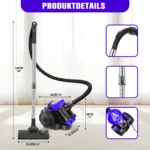 Beutelloser Zylinderstaubsauger, 1000W Hoover-Staubsauger mit 2-in-1-Bürstenkopf zum Entfernen von Staub 2