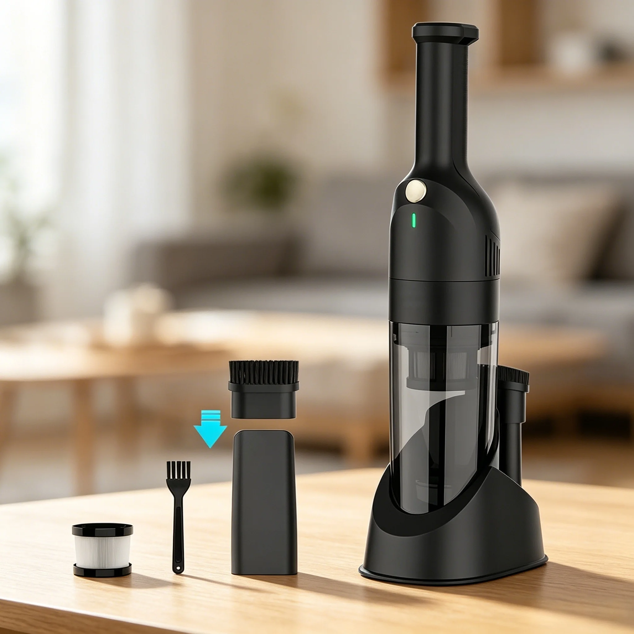 Kabelloser Handstaubsauger, 10000Pa starke Saugkraft mit 2 Leistungsmodi, Mini Akku-Staubsauger für Auto, Couch, Teppich, Tierhaare, mit 4‑stufigem HEPA Filtersystem, schwarz Kabelloser Handstaubsauger, 10000Pa starke Saugkraft mit 2 Leistungsmodi, Mini Akku-Staubsauger für Auto, Couch, Teppich, Tierhaare, mit 4‑stufigem HEPA Filtersystem, schwarz