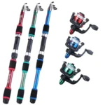 Angelruten-Set, komplette Kits mit Teleskop-Angelrute und Spinnrolle, Köder, Haken, Reise-Ruten-Set 5