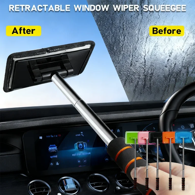 Hocheffizienter Auto-Fensterwischer, schnelle Wasserentfernung, tragbar, langer Griff, einziehbarer Rakel, für Zuhause, Glas, Auto-Windschutzscheibe, sauber