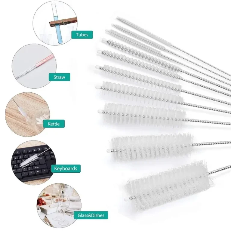 Flaschenreinigungsbürsten-Set, 10-teilig, Edelstahl, Weiche Borsten, Pipetten- und Strohhalm-Bürsten, Vielseitige Haushaltsreinigungswerkzeuge 2