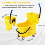 32L Edition Handdruckmoppeimer mit Seitenpresse und Schmutzwasserbehälter, tragbarer Rollwagen für Bodenreinigungssystem 3