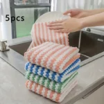 10/40 Stück Super Saugfähige Spültücher aus Korallenfleece, Verdickte Küchen-Reinigungstücher, Geschirr-Waschlappen, Glas- und Fensterwischtücher 2