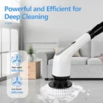 Multifunktionale elektrische Handreinigungsbürste – 9 austauschbare Bürstenköpfe, digitales Display, 4 Stunden Akkulaufzeit, 30-50 Minuten Betriebszeit, leistungsstarke Reinigungsbürste für Böden, Möbel, Badezimmer und Küchen, Tiefenreinigung für Ihr Zuhause. 3