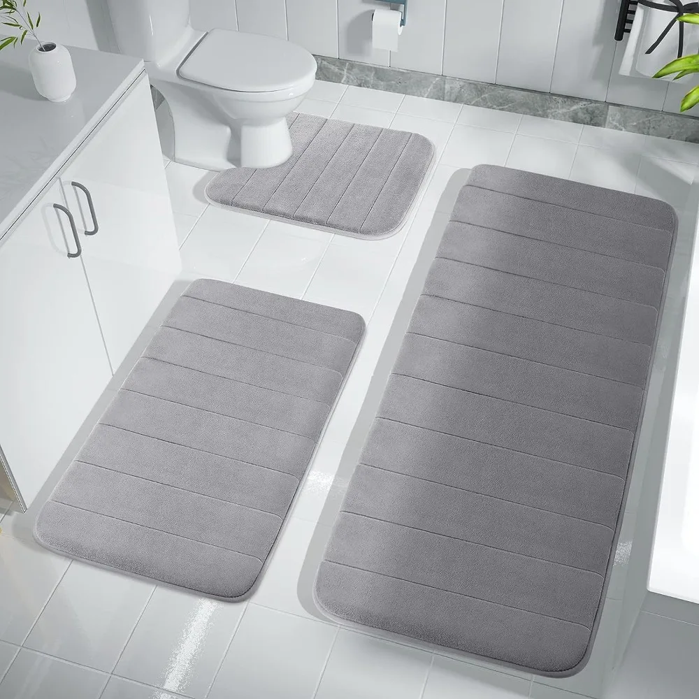 Super saugfähige Badematte, Memory-Schaum-Teppich, rutschfester Badezimmerteppich, Badewanne, seitliche Bodenteppiche, Duschraum, Fußmatte, WC-Fußpolster