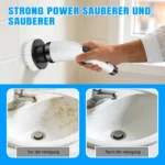 BRIEFNESS Kabellose elektrische Reinigungsbürste, wasserdicht, rotierend, 2 Geschwindigkeiten, Teleskopstiel, 7 auswechselbare Bürstenköpfe, 300/400 U/min, für Bad, Fliesen, Boden, Auto, schwarz, USB-Ladung 4