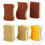 6er-Set dreifarbige Sisal-Scheuerschwämme aus Holzfaser-Baumwolle für die Küchenreinigung, Geschirrspülbürste, Topf-Reiniger, Kokosnuss-Braun-Schwamm-Wischpad 2