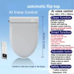 KI-Sprachgesteuertes digitales japanisches WC mit automatischer Öffnung, elektrischem Bidet-Reiniger, App-Steuerung und intelligentem Deckel 2