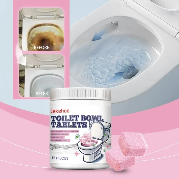 Jakehoe Toilettenreinigungs-Brausetabletten, Toilettenreinigung für den Haushalt, Toilettenreinigung, Toilettenreinigungstabletten zur Fleckenentfernung
