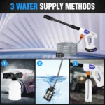 Akku-Hochdruck reiniger tragbarer Hochdruck reiniger Hochdruck reiniger Jet Car Washer Gun Waschen mit 1,5 Ah Batterie und Ladegerät 2
