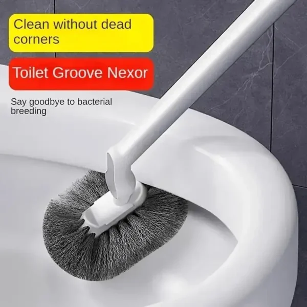 Toilettenbürste vom Typ C mit 18-Zoll-Griff – ergonomischer manueller Reiniger für Badezimmer/Küche/Auto, wiederverwendbar und tragbar (keine Stromversorgung)