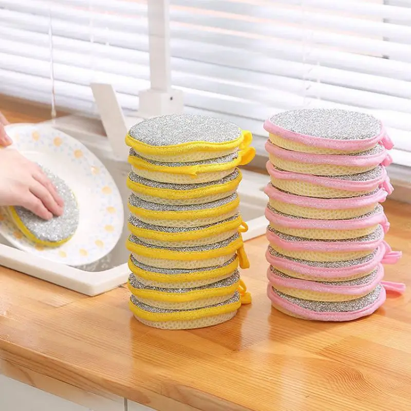 10/5/3PCS Doppel Seite Geschirr Schwamm Dish Waschen Pinsel Pan Topf Dish Waschen Schwämme Haushalt Reinigung wiederverwendbare Küche Werkzeuge 2