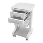 OUKANING 3-stöckiger Kosmetikwagen, Professioneller Beauty-Trolley mit 3 Ebenen und 2 Schubladen, 50kg Tragkraft, ABS-Material 5