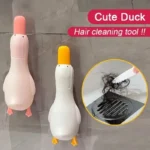 2-in-1-Reinigungsclip mit niedlichem Entenform und Doppelkopf-Design, Schaufel zum Entfernen von Staubflecken – Badezimmer-Reinigungswerkzeug mit Entwässerungsloch