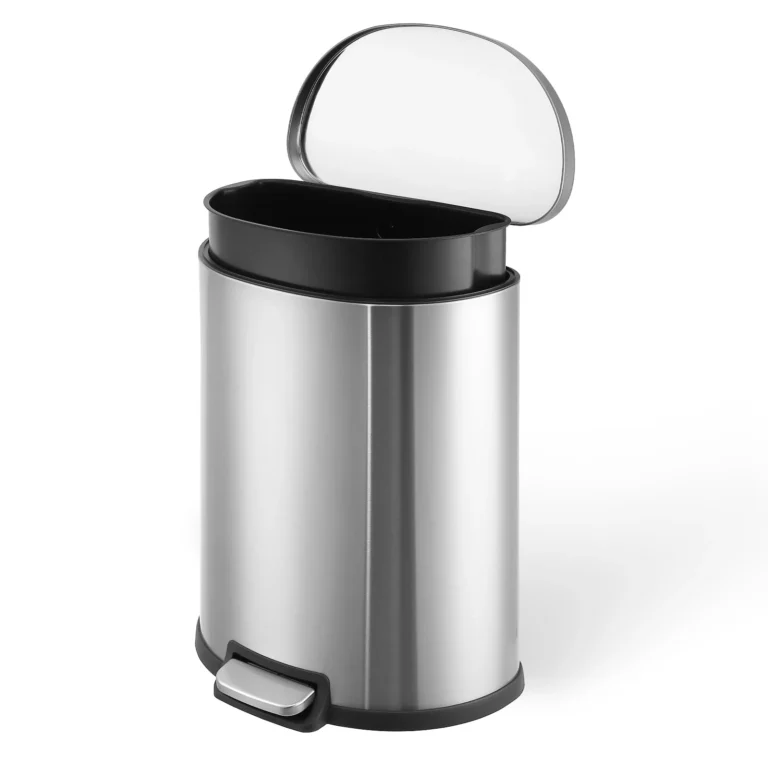 13 Gallonen/50 L Mülleimer – Hoher Edelstahl-Küchenmülleimer mit Deckel, Soft-Close und Fußpedal, herausnehmbarer Inneneimer, rechteckiger Abfalleimer für Zuhause, Büro und Badezimmer