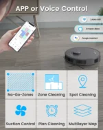 Lefant M1 Roboterstaubsauger mit 4000 Pa Saugleistung, Lidar-Navigation, WLAN/App/Alexa, ideal für Tierhaare, Teppiche 2