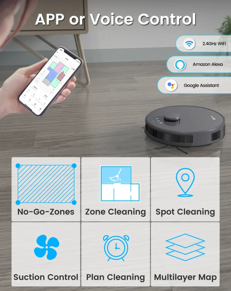 Lefant M1 Roboterstaubsauger mit 4000 Pa Saugleistung, Lidar-Navigation, WLAN/App/Alexa, ideal für Tierhaare, Teppiche 2