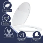 SAMODRA Toilettensitz mit Absturzsicherung O-förmiger Toilettensitz aus UF-Material (O-Form) 3