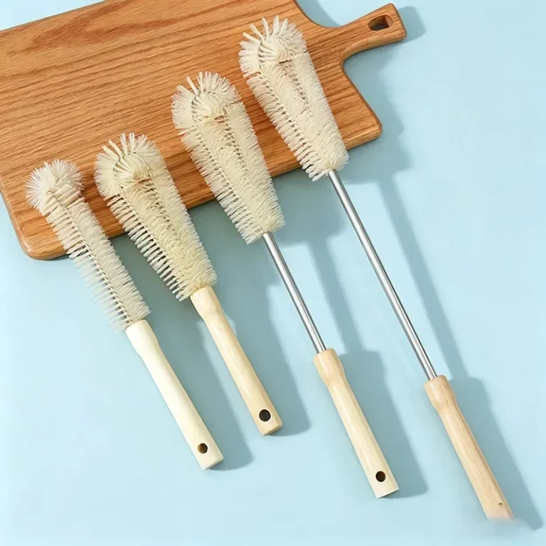 Holz-Flaschenreinigungsbürste mit langem Griff, Waschbürste, Reiniger für Flaschen, Innenbürste zum Reinigen von Babyflaschen QJS002 2