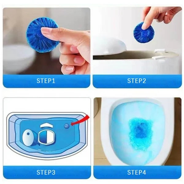 Blaue Toilettenreiniger-Tabletten mit automatischer Spülung, langlebige Blasen-Lufterfrischer-Scheiben für die Wartung von Badezimmer-Toiletten-WC-Hygiene
