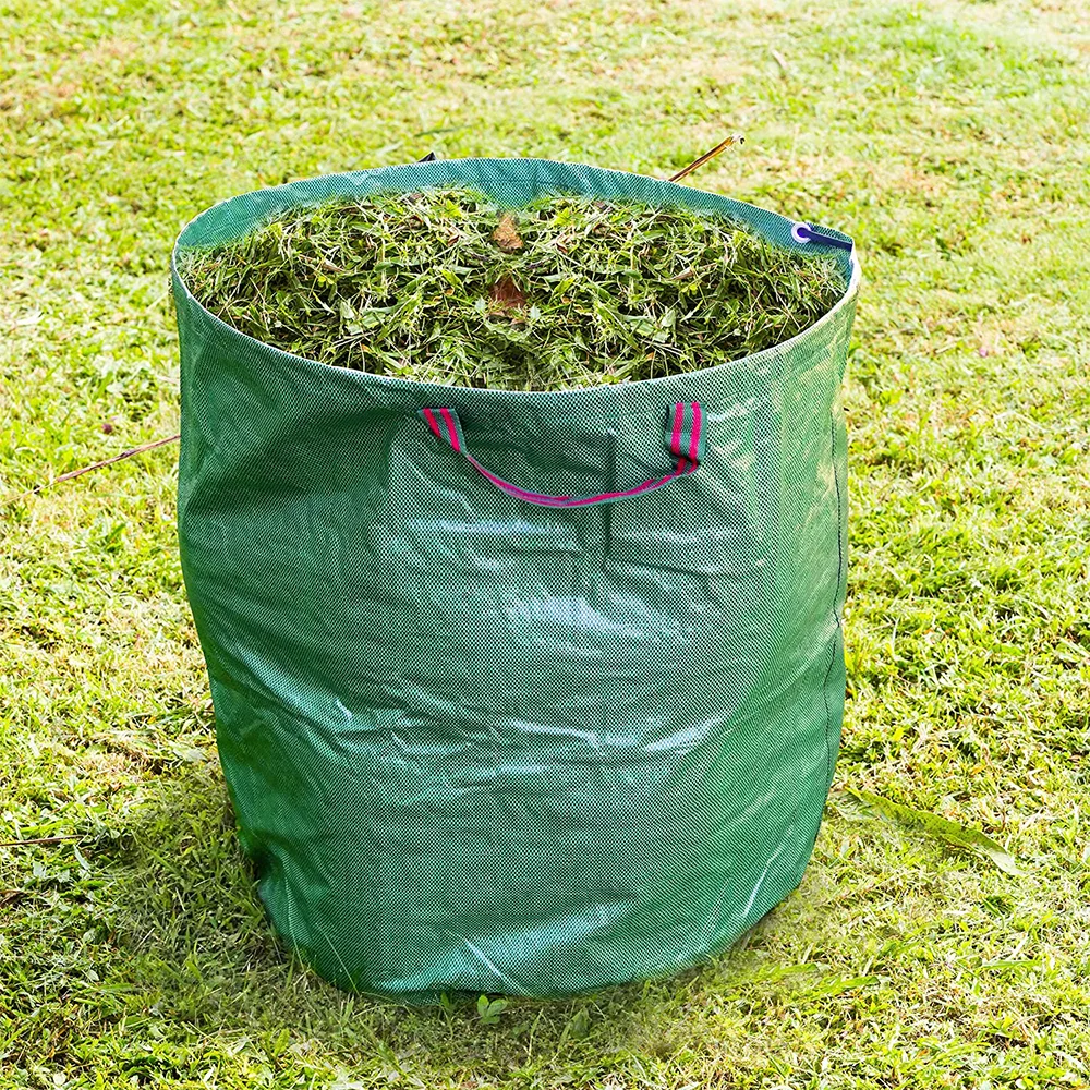 272L/300L/500L Garten-Abfallsack Laubsammelbeutel Sammel-Mülltonne Wiederverwendbare Laubsammelbehälter für Gartenarbeit und Aufbewahrung im Freien 2