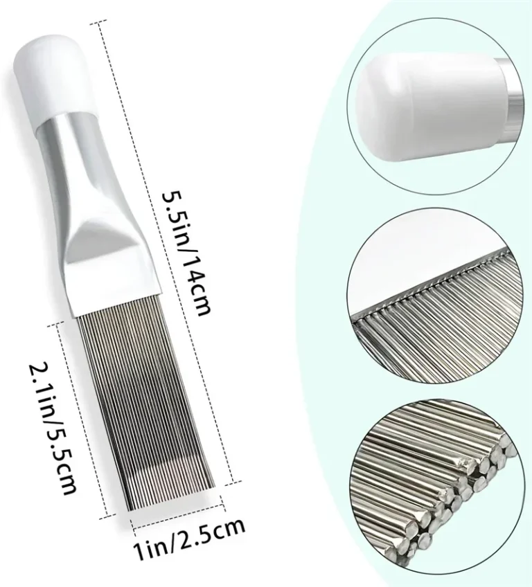 1/2 stücke Edelstahl A/C Klimaanlage Fin Kamm Kühler Kondensator Fin Reparatur Kamm Kühler Haarglätter Spule Reinigung Pinsel 2