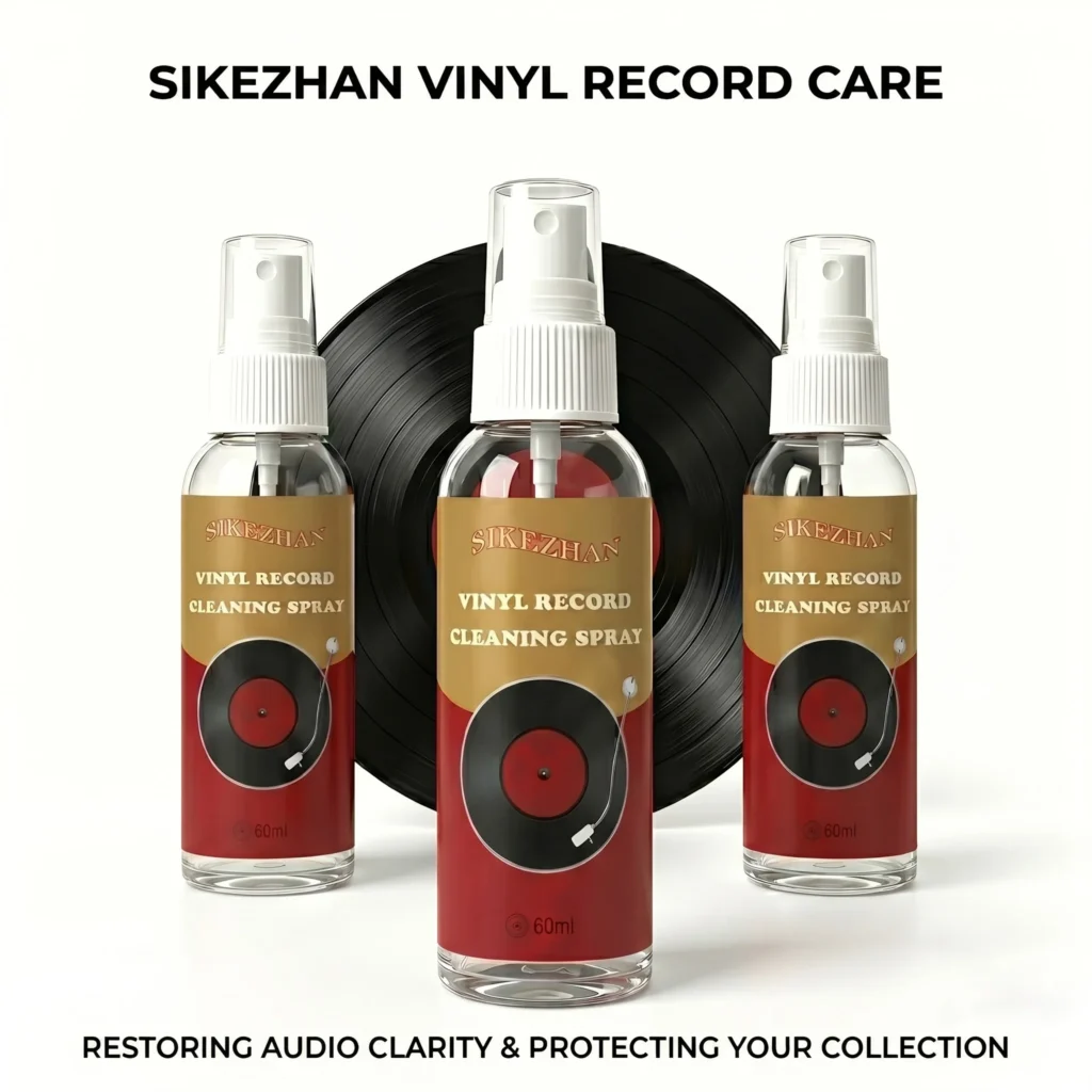 SIKEZHAN Vinyl-Schallplatten-Reinigungsspray (60ml) |   Antistatischer Staub- und Schmutzentferner |   Rückstandsfreie Formel für Tiefenreinigung