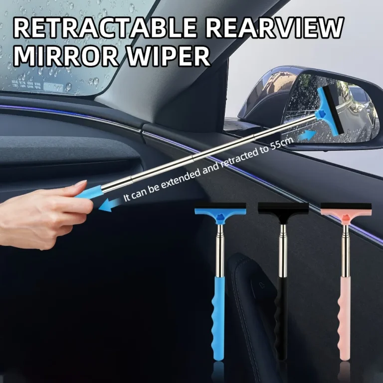 Auto-Rückspiegelwischer, Teleskop-Rakel für Autoglas, tragbarer Wasserreiniger-Stab, Mini-Automotive-Reinigungswerkzeug 2