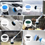 Leebein Elektrische Reinigungsbürste, 2026 Neues Spin Scrubber, IPX65 wasserdichter und 9 Bürstenköpfen, ausziehbarem langem Griff und 2 Geschwindigkeiten, Schrubber für Badezimmer, Boden, Küche 4