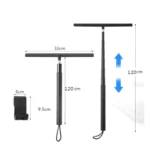 Teleskop-Duschabzieher, Reiniger für Glastüren, Wischerschaber mit langem Halter, Badezimmerspiegel, Wischerschaber, Glasreinigung 6