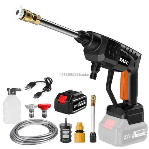 60 Bar 21V Kabellose Hochdruck-Autowaschpistole 20000mAh/30000mAh Autowaschpistole Elektrische Wasserpistole