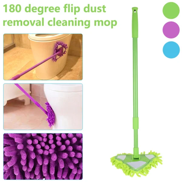 Reinigungsmopp 180 °   Drehbarer, verstellbarer Dreiecksmopp, ausziehbarer Griff, multifunktionaler Reinigungsmopp für Zuhause, Küche, Badezimmer