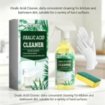 Oxalsäure-Reiniger 100ml Badezimmer & Küche Fleckenentferner mit Schwamm & Handschuhen für Toilette, Fliesen & Fugen Tiefenreinigungsspray 2