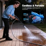 800W Kabelloser Hochdruckreiniger Hochdruck-Autowaschpistole Tragbare Haushalts-Wasserpistole mit Wiederaufladbarem Lithium-Akku 5