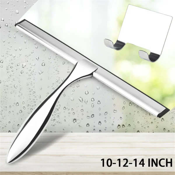 Fensterabzieher Silikonkautschuk Kratzen 10'' 12'' 14'' ZOLL Duschabzieher Edelstahl Badezimmer Glasfenster Auto mit Haken