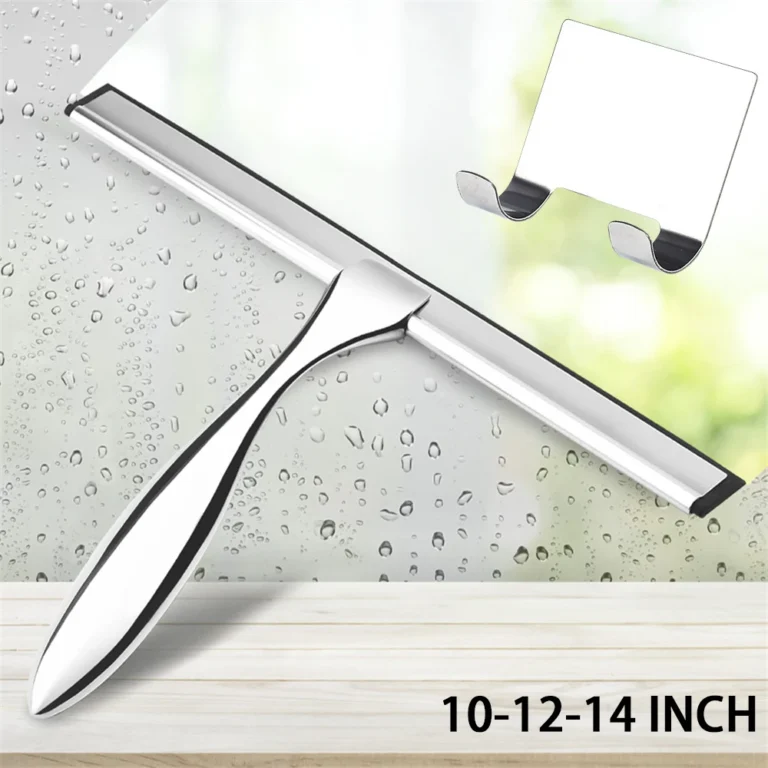 Fensterabzieher Silikonkautschuk Kratzen 10'' 12'' 14'' ZOLL Duschabzieher Edelstahl Badezimmer Glasfenster Auto mit Haken
