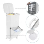 45L Sortier-Mülleimer mit Doppeldeckeln, Großer Haushalts-Abfalleimer, Doppeldeckel-Design für Geruchsisolation, Klassifizierte Abfallaufbewahrung, Robuster Körper, Leicht zu Reinigen, Ideal für Küche, Büro, Zuhause und Innenbereich-Abfallmanagement 8