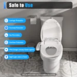 Elektrisch Beheizter Intelligenter Toilettensitz, 250kg Belastbarkeit, 3-Stufen-Temperaturregelung, Mehrere Reinigungsmodi, Selbstreinigende Düse, Auto-Funktion 5