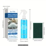 Jue Fish Mehrzweck-Reinigungsspray-Set, 100ml - Mildes, Nicht Reizendes Allzweckreinigungsmittel für Küche, Bad & Auto, mit Reinigungsbürste 5