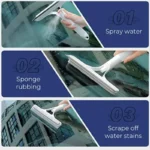 3-in-1-Duschschaber, Reiniger, Badezimmer, Glasreinigungsspiegel mit Gießkanne, Rakel, sauberer Boden, Fenster, Werkzeug, Wasserwischer 5
