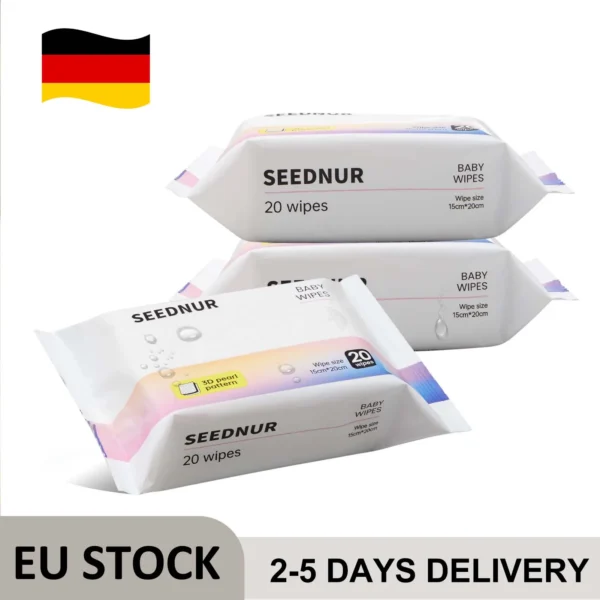 20/40/60 Packungen Feuchttücher, 20 Puffs, separat verpackt, Hand- und Mundreinigungstücher Heimschulbedarf