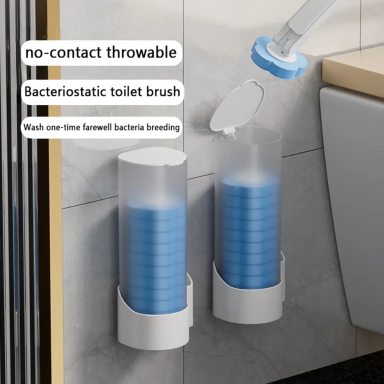 Einweg-Toilettenbürsten-Set, Keine Reinigung Erforderlich, Inklusive Toilettenreiniger, Badezimmer-Reinigungswerkzeug mit Langem Griff, Einweg-Toilettenbürste 2