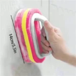 6/3/1Pcs Haushalts Reinigung Pinsel mit Griff Schwamm High-Density Dicke Scheuer Pad Küche Bad Wc wand Sauber Pinsel 6