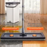 Spin Mop Set Flacher Boden mit Eimer JOYBOS 33 cm waschbare Mikrofaser Nass- und Trockensystem Reinigung Haus Mops Home Wohnzimmer Werkzeug 5