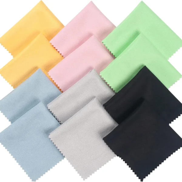 12 Stück 15x18cm Mikrofaser-Reinigungstücher Verdickte Brillenputztücher Fusselfreier Brillenreiniger für Handybildschirme und Linsen