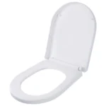 WC-Sitz mit Absenkautomatik, WC-Sitz in D-Form mit Schnellverschluss-Scharnieren, robustes PP-Material, einfach zu montieren und zu reinigen 5