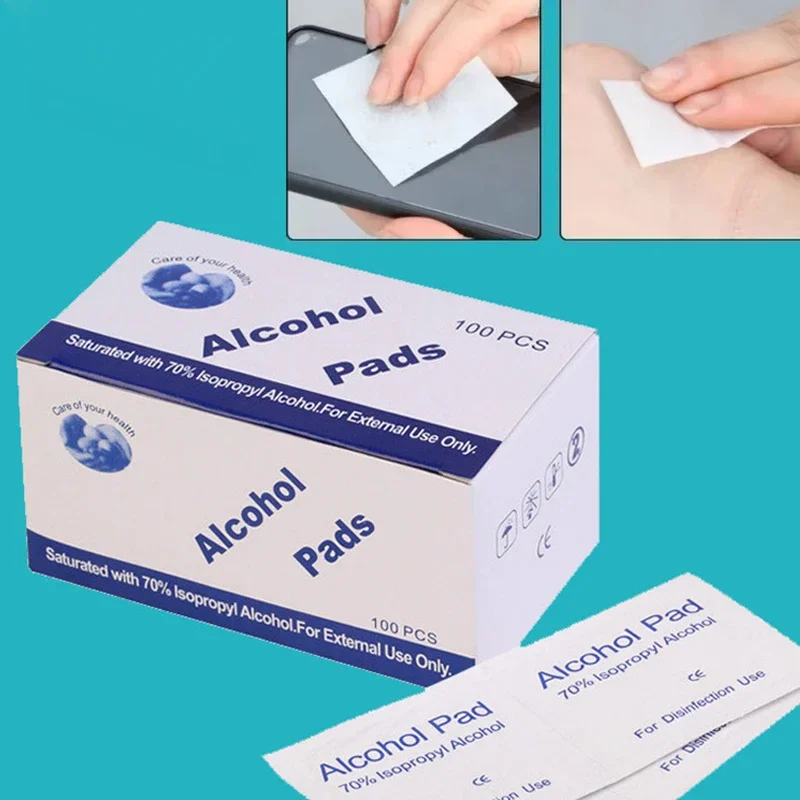 100PCS Einweg Nass Wischen Pads Für Antiseptische Saubere Haut Schmuck Handy Für Desinfektion Verwenden Tattoo Saubere Werkzeuge