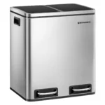 30L Mülleimer Mülltrennung Mülltrennsysteme mit 2 Inneneimern Treteimer für Küche Edelstahl 2 x 15L LTB30H