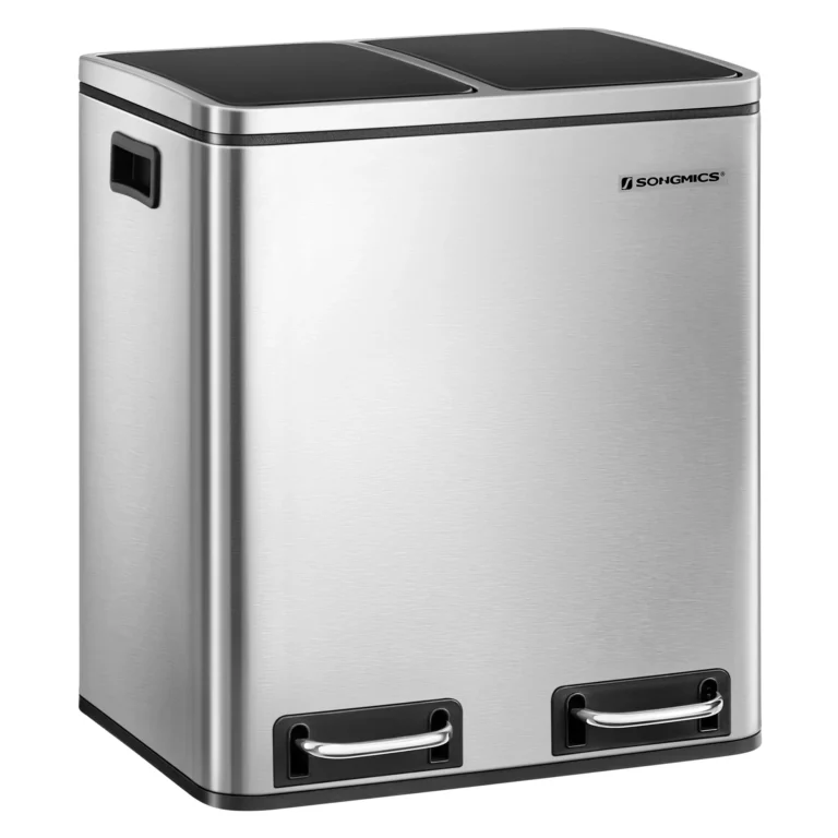 30L Mülleimer Mülltrennung Mülltrennsysteme mit 2 Inneneimern Treteimer für Küche Edelstahl 2 x 15L LTB30H