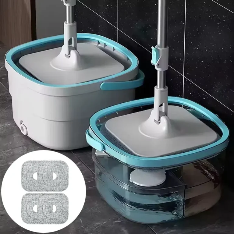 2,5L Wischmopp- und Eimer-Set mit 360°-Multifunktions-Trennung von Schmutz- und Sauberwasser, Teleskop-Rotationsmopp 110-130cm, Freihändiger Mopp mit 2,5L Eimer zur Trennung von Schmutz- und Sauberwasser, für die Bodenreinigung zu Hause